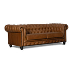 Brown leather sofa on a white background