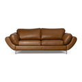 Brown leather sofa on a white background
