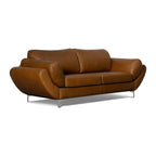 Brown leather sofa on a white background