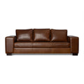 Brown leather sofa on a white background