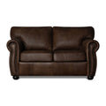 Brown leather sofa on a white background