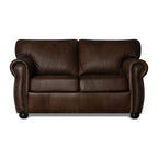 Brown leather sofa on a white background