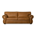 Brown leather sofa on a white background