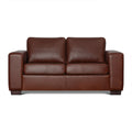 Brown leather sofa on a white background