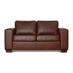 Brown leather sofa on a white background